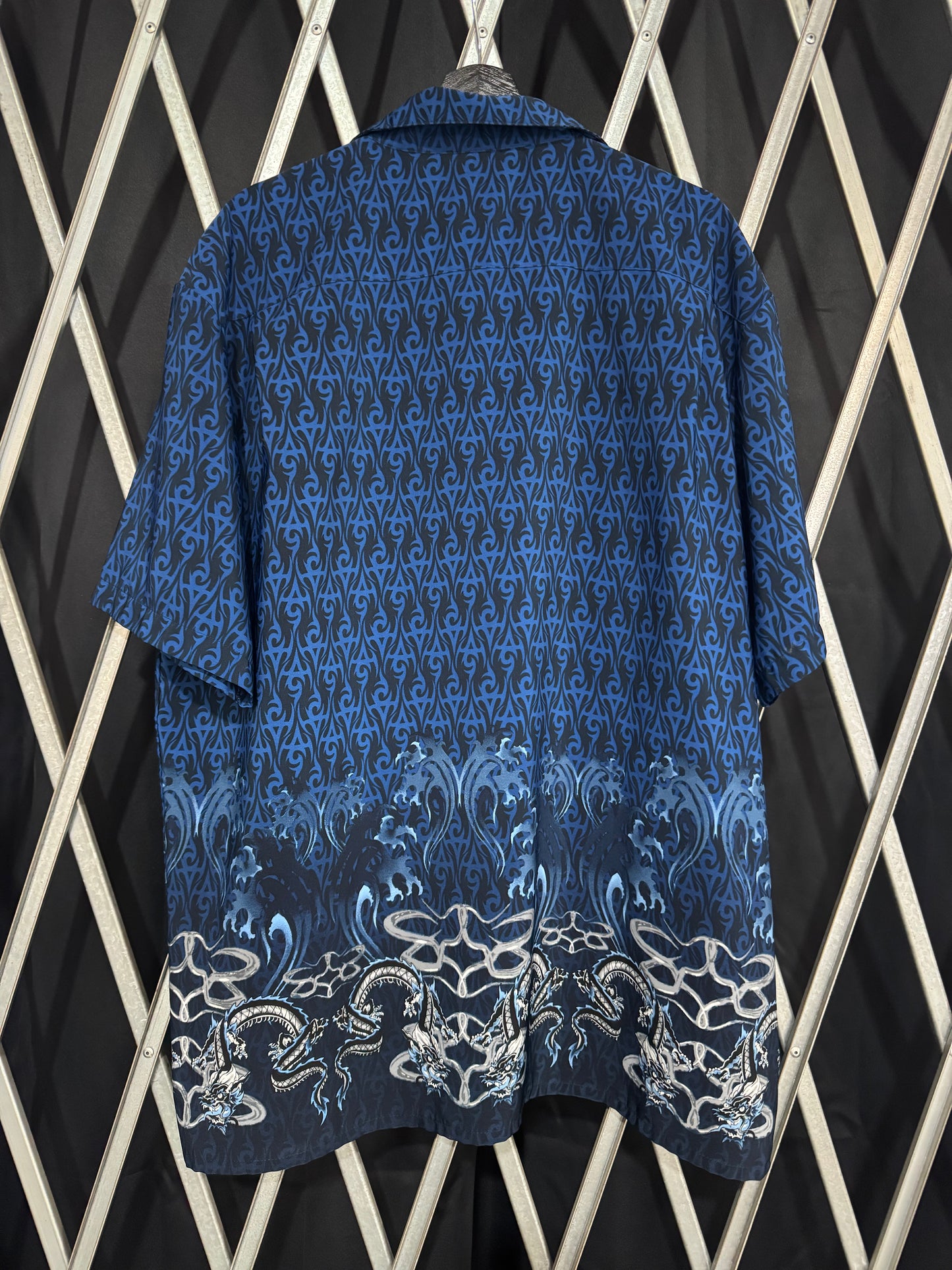 VTG Y2K FLAME BUTTON UP