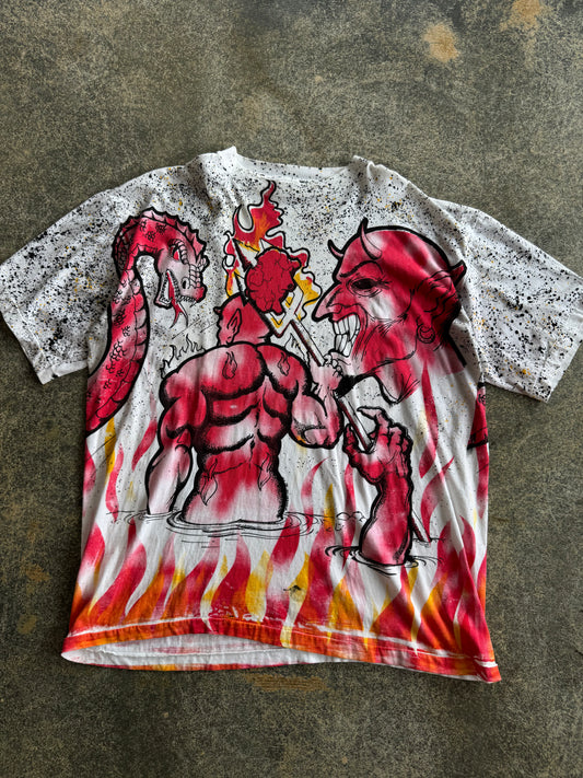 VINTAGE SINGLE STITCH DEMON DRAGON AOP